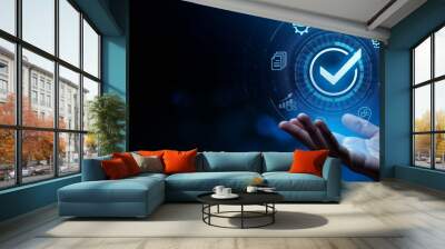 Standards quality control certification business technology concept. Wall mural