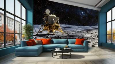 3D illustration of the the Chandrayaan-3 lunar lander Wall mural