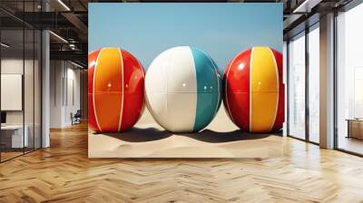 colorful beach ball set photo Wall mural