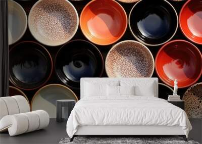 Different ceramic empty plates and bowls Wall mural