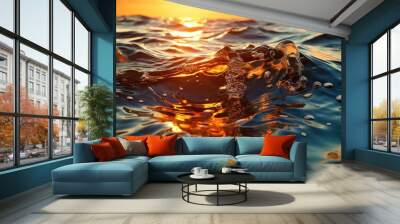 orange water splash Wall mural