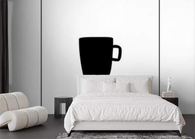 Illustration vector graphic of coffe icon, black and white Wall mural