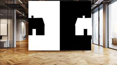 Illustration vector graphic of house icon, black and white Wall mural