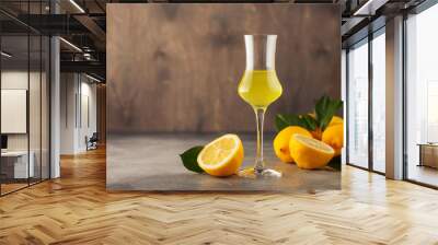 Limoncello in glass Wall mural