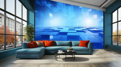 Abstract background dark blue with modern corporate concept Wall mural