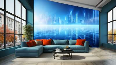 Abstract background dark blue with modern corporate concept Wall mural