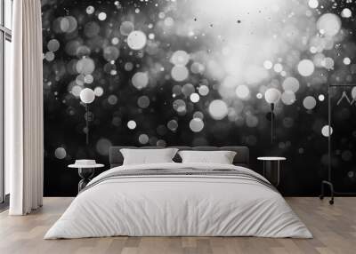 Abstract black and white bokeh background Wall mural