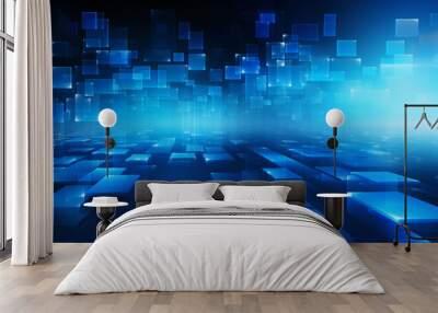 Bright blue business background Wall mural