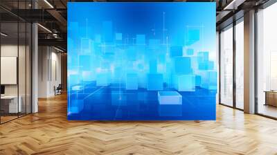 Bright blue business background Wall mural