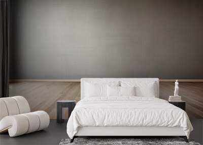 Empty room gray wall room with wooden floor  Wall mural