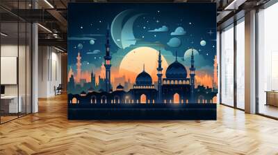 Flat ramadan kareem illustration Wall mural