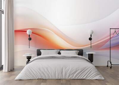 Simple white background with smooth lines in light Wall mural