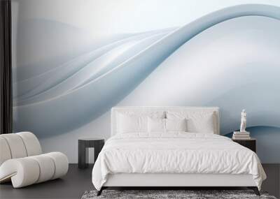 Smooth white wave background  Wall mural