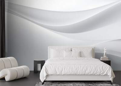 smooth white wave background Wall mural