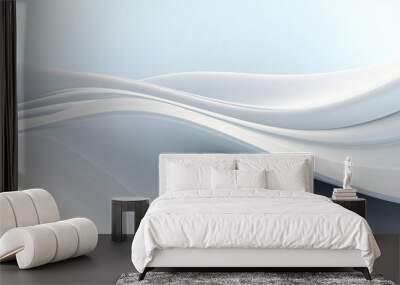 Smooth white wave background Wall mural