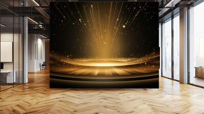 Stage shaped golden particle background Wall mural