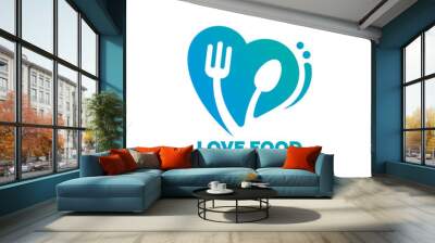 Love Food Logo Template Design Vector, Emblem, Design Concept, Creative Symbol, Icon Wall mural