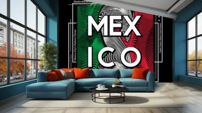 Mexico t-shirt and poster graphic design in abstract style. Vector illustration Wall mural