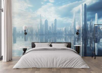 A glimpse of the futuristic city Wall mural