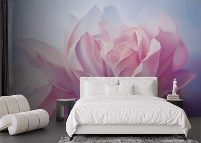 Pink floral background texture, soft pastel colors  beautiful flower illustration, love of spring, romantic wallpaper Wall mural