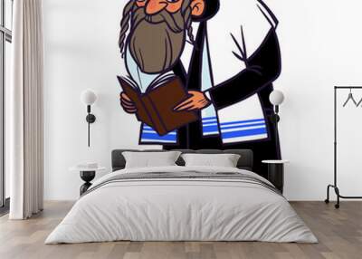 Funny vector cartoon colorfull jew Wall mural