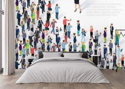 Isometric People crowd. Wall mural