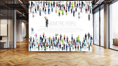 Isometric People crowd. Wall mural