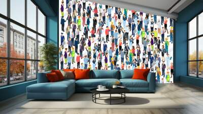 Isometric People crowd. Wall mural