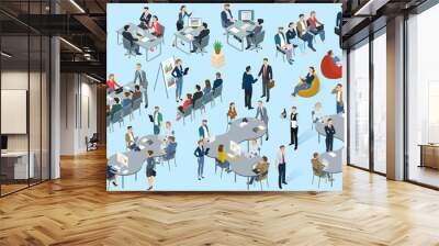 Isometric  vector  office.  Wall mural