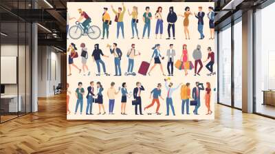 people characters  various activities Wall mural