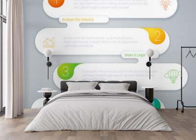 Step by step infographics template Wall mural