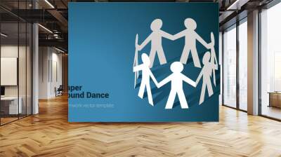 team in chain round dance Wall mural