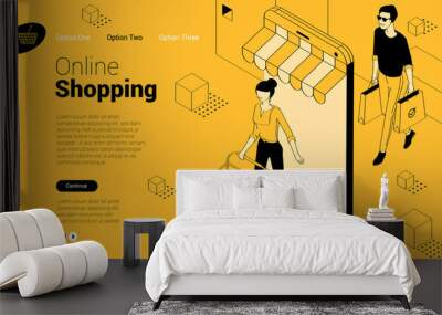 template for online shopping Wall mural