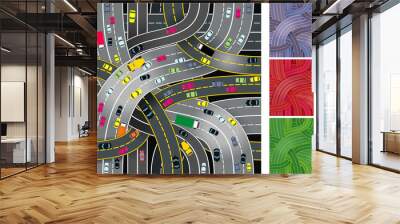 traffic. seamless vector background. Wall mural