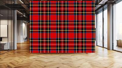 Royal Stewart tartan plaid. Scottish traditional fabric swatch. Wall mural