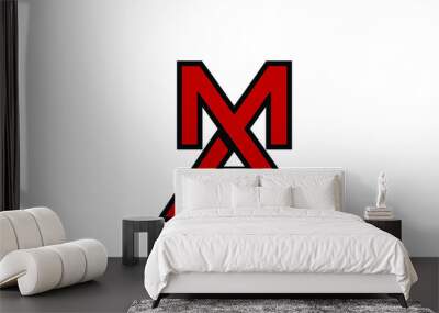 Alphabet letters Initials Monogram logo MA, AM, M and A Wall mural