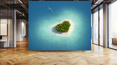 Paradise Island in the form of heart Wall mural