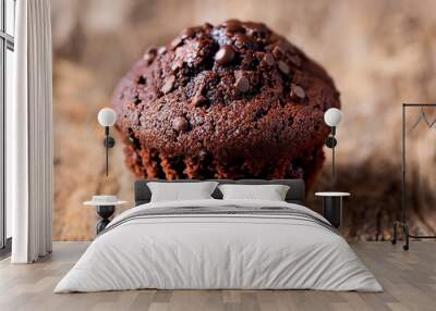 chocolate muffin with chocolate chips Wall mural