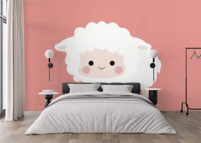 Cute sheep in flat style. Wall mural