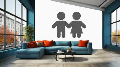 boy and girl, child icon Wall mural