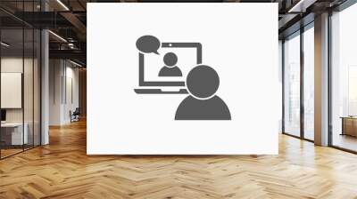 video conference icon, video chat vector, video call illustration Wall mural