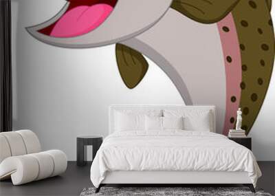 salmon fish cartoon Wall mural