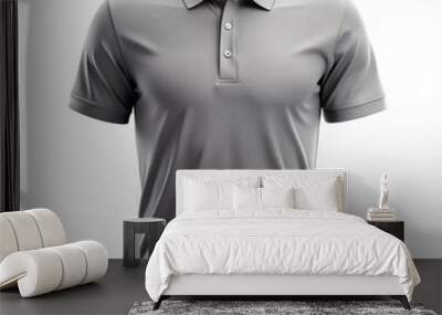 3D Polo T-Shirt Mockup On White Background Wall mural