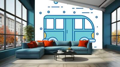 Comic Style Bus Outline illustration Bus Outline Logo Wall mural