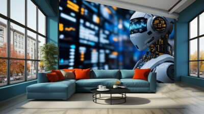 A robot that uses artificial intelligence (AI) to make investment decisions and trade stocks automatically. Wall mural