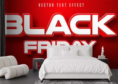 Black friday text, editable text effect Wall mural