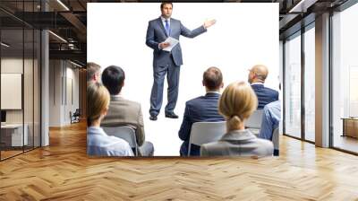 Business presentation with professional speaker addressing audience Wall mural