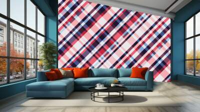 Colorful Diagonal Stripes Plaid Pattern Geometric Seamless Design Brilliant Fashion Texture Trend Colors Concept Work Wall mural