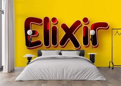 Editable text effect, elixir text style Wall mural