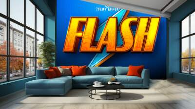 Flash text, cartoon style editable text effect Wall mural